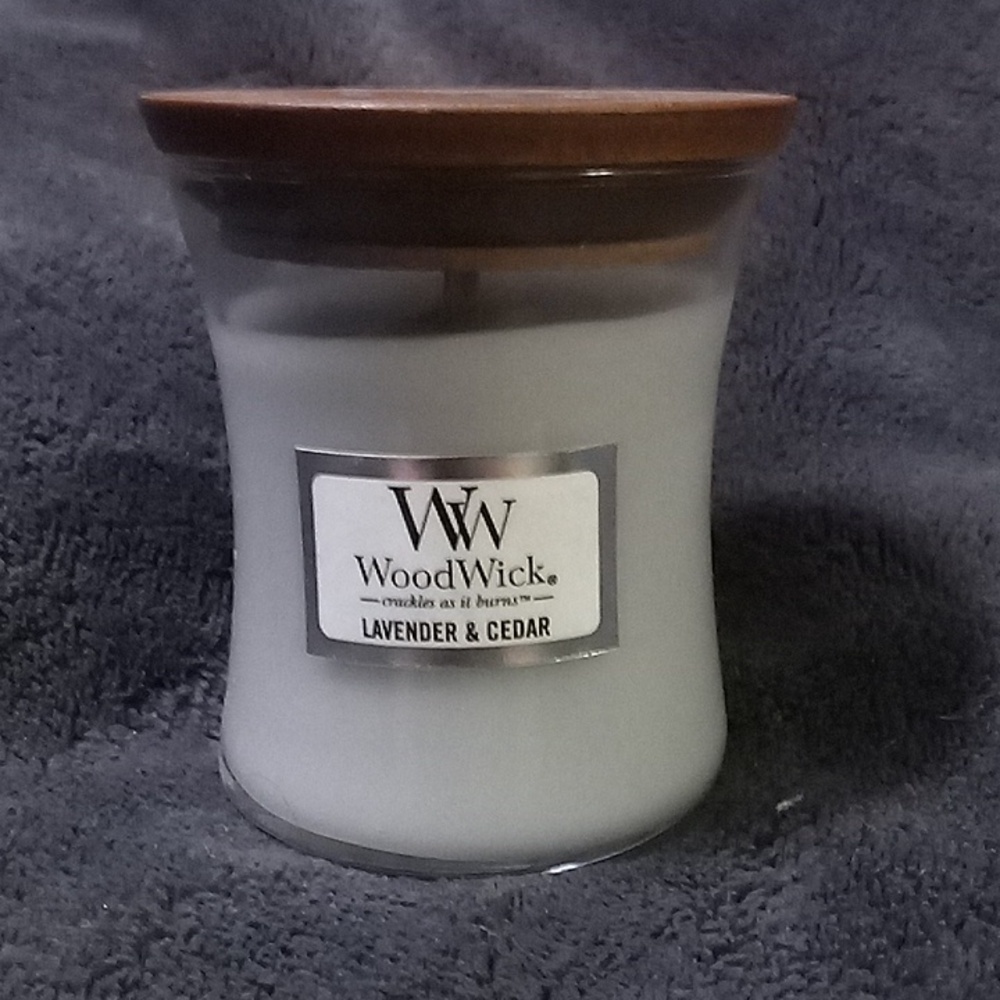 Lavender and Cedar Woodwick Mini 3oz Candle New